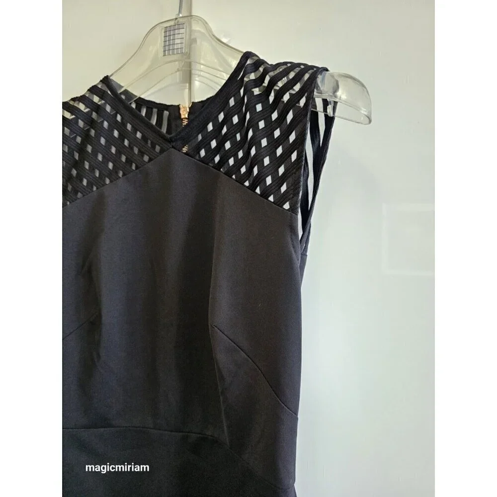 BNWT TED BAKER LONDON LUCETTE MESH DETAIL BODYCON DRESS black - Picture 10 of 16